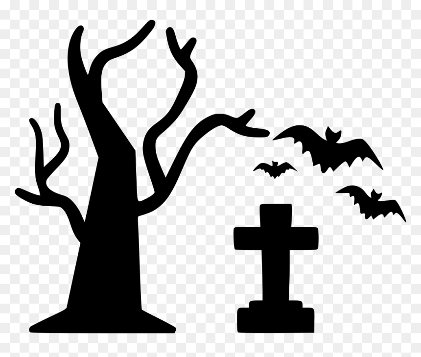 Tree Grave Png - Halloween Clipart Bats And Spiders, Transparent Png - grave png