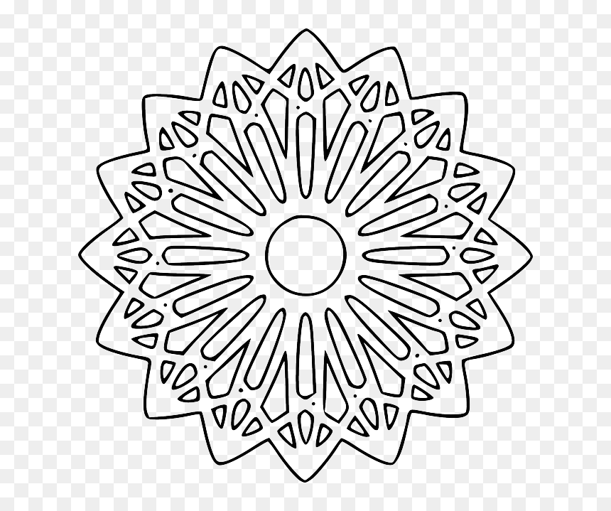 Outline, Star, Figure, Round, Art, Mandala, Outlines - Ramadan Kids Printable, HD Png Download - star outline png
