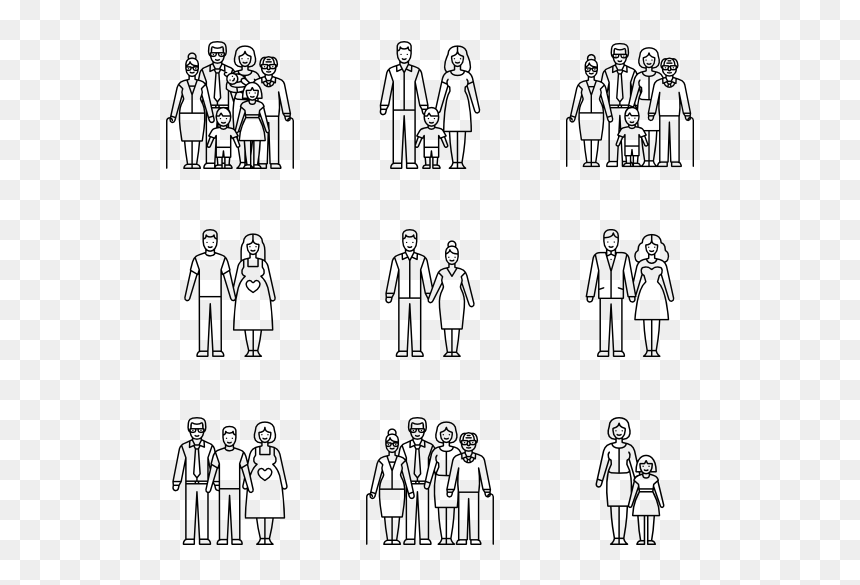 Line Art, HD Png Download - family icon png