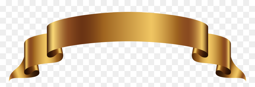 Gold Banner Png Clip - Transparent Background Gold Ribbon Banner, Png Download - scroll banner png