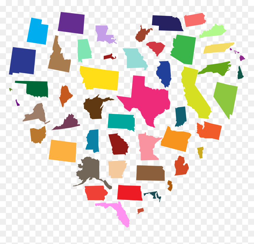 Heart United States Clip Arts - United States In A Heart, HD Png Download - united states png