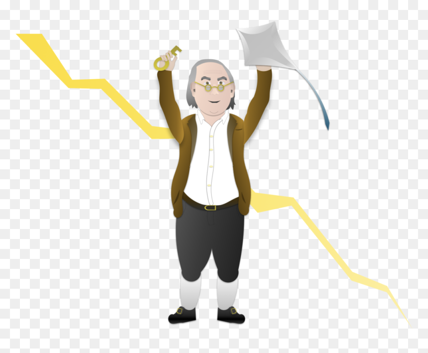 Frankling And Lightning Bolt - Cartoon, HD Png Download - lighting bolt png