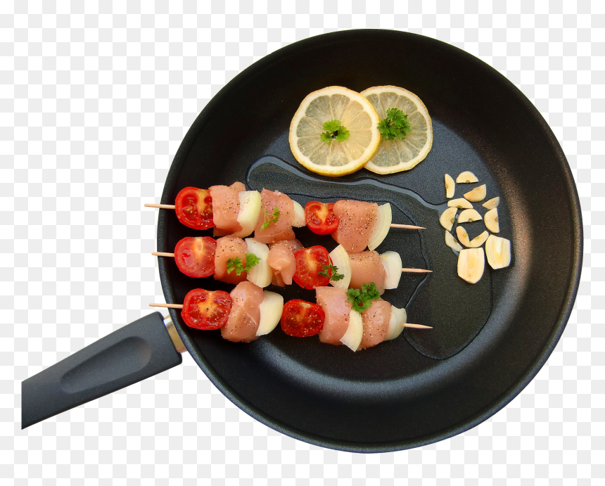 Frying Pan Png With Food, Transparent Png - vinayagar images png