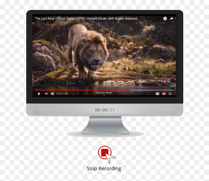 Alt - Lion Looking Water, HD Png Download - recording png