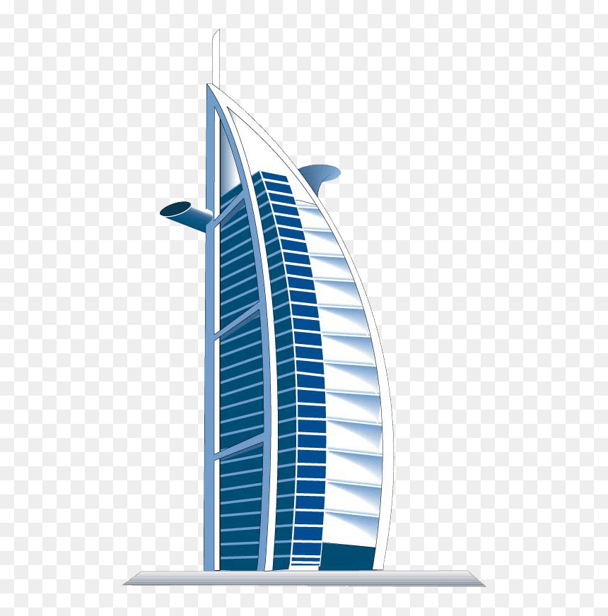 Burj Khalifa Transparent - Burj Al Arab, HD Png Download - skyscraper png