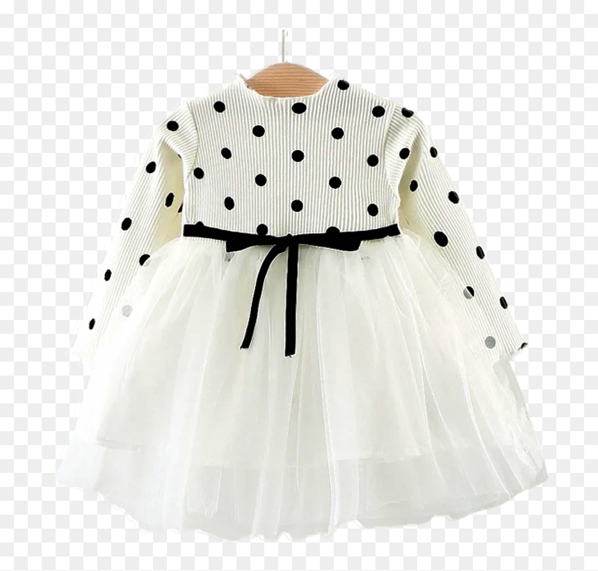 White Girls Polka Dot Party Tutu Dress - Dress, HD Png Download - polka dots png