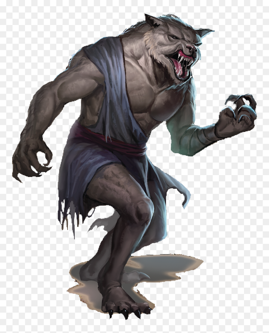Werewolf Png - Curse Of Strahd Werewolf, Transparent Png - werewolf png