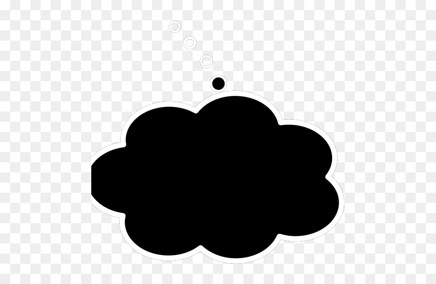 Transparent Think Bubble Black, HD Png Download - thinking bubble png