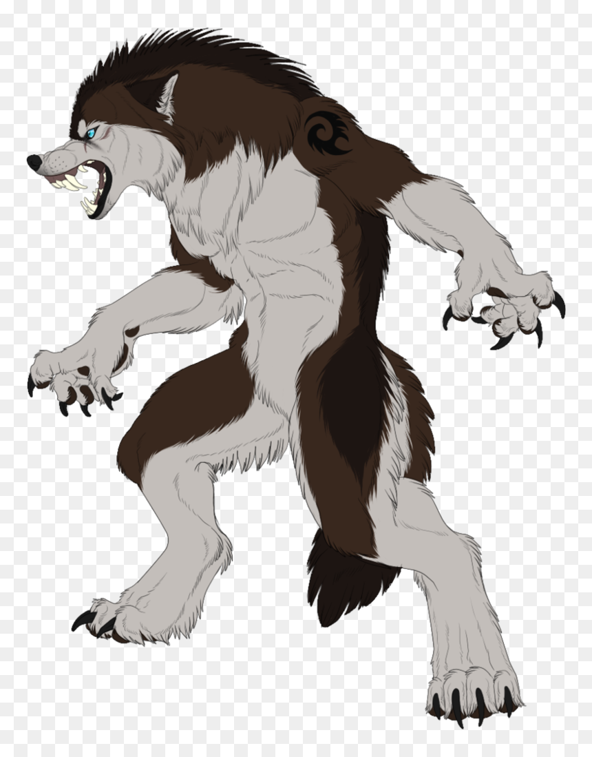 Drawn Wolfman Mixed Animal - Fenrirsulfer Werewolf Lines, HD Png Download - werewolf png