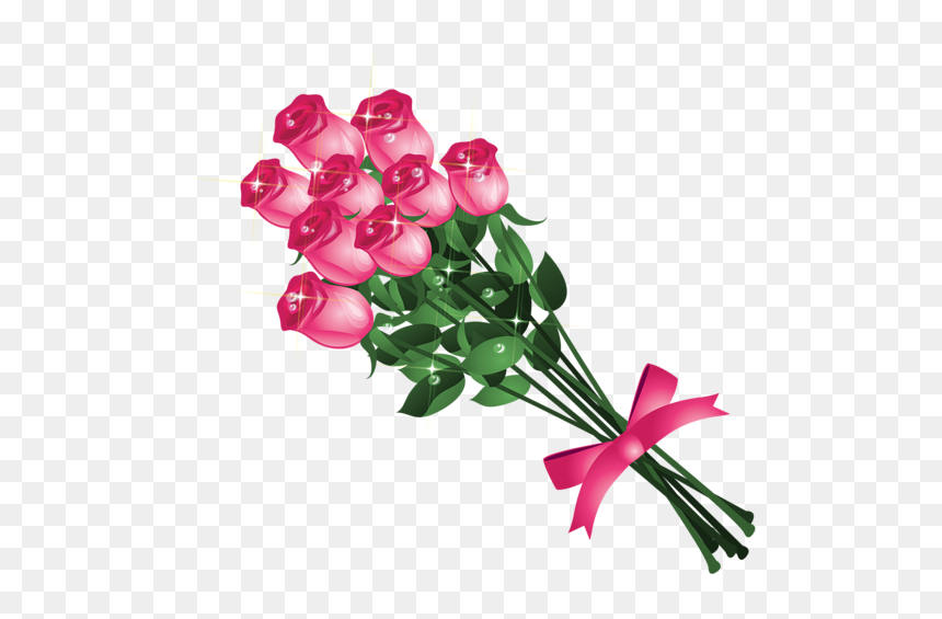 Clipart Flower Bouquet Peach And Green Clipart Freeuse - Rose Flower Bouquet Png, Transparent Png - bouquet png