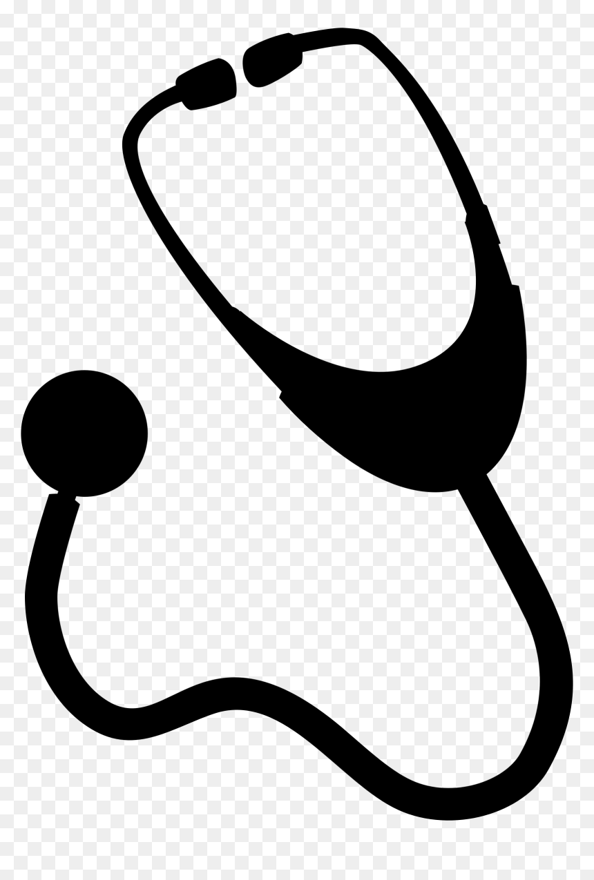 Nasa Stethoscope Silhouette Clip Arts - Stethoscope Black And White, HD Png Download - nasa png