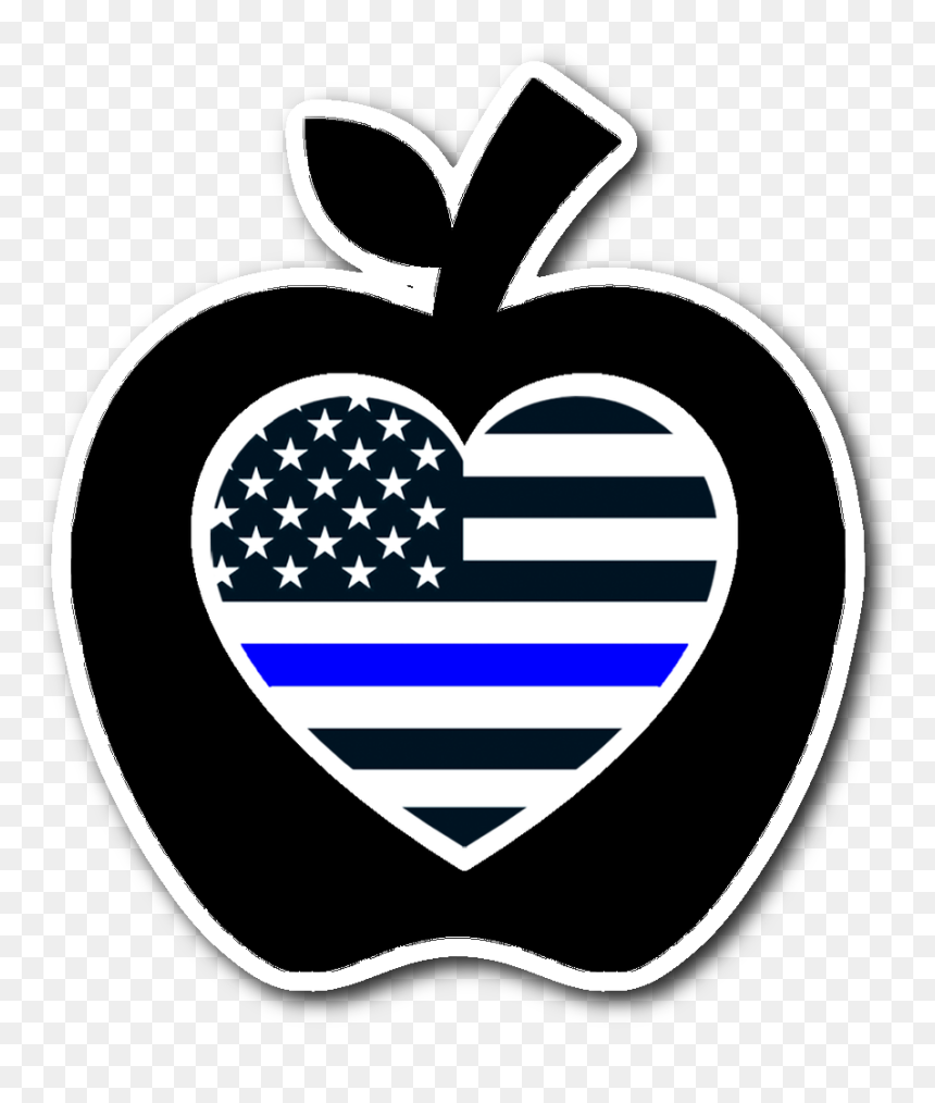 Thin Blue Line Heart Flag Apple - Scrubs Flag Not All Heroes Wear Capes My Wife Wears, HD Png Download - made in usa png