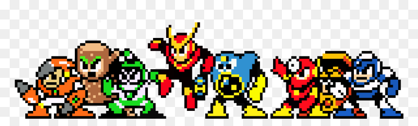 Megaman Pixel Robot Masters, HD Png Download - mega man png