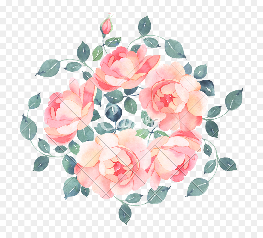 Watercolor Bouquet Png - Watercolor Painting, Transparent Png - bouquet png