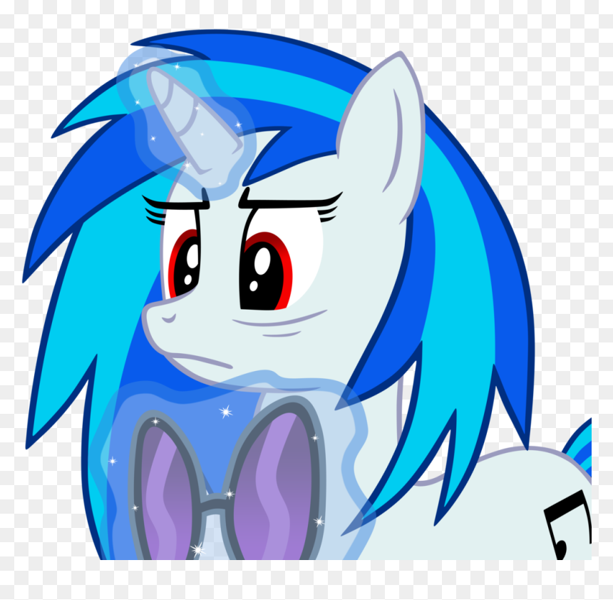 Dj Pon-3, Female, Glasses, Glowing Horn, Horn, Levitation, - Cartoon, HD Png Download - glowing eyes meme png