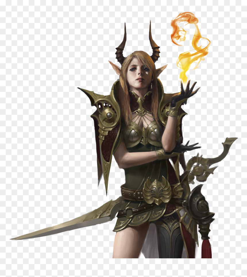 Fantasy Free Png Image - Tiefling Warrior, Transparent Png - warrior png