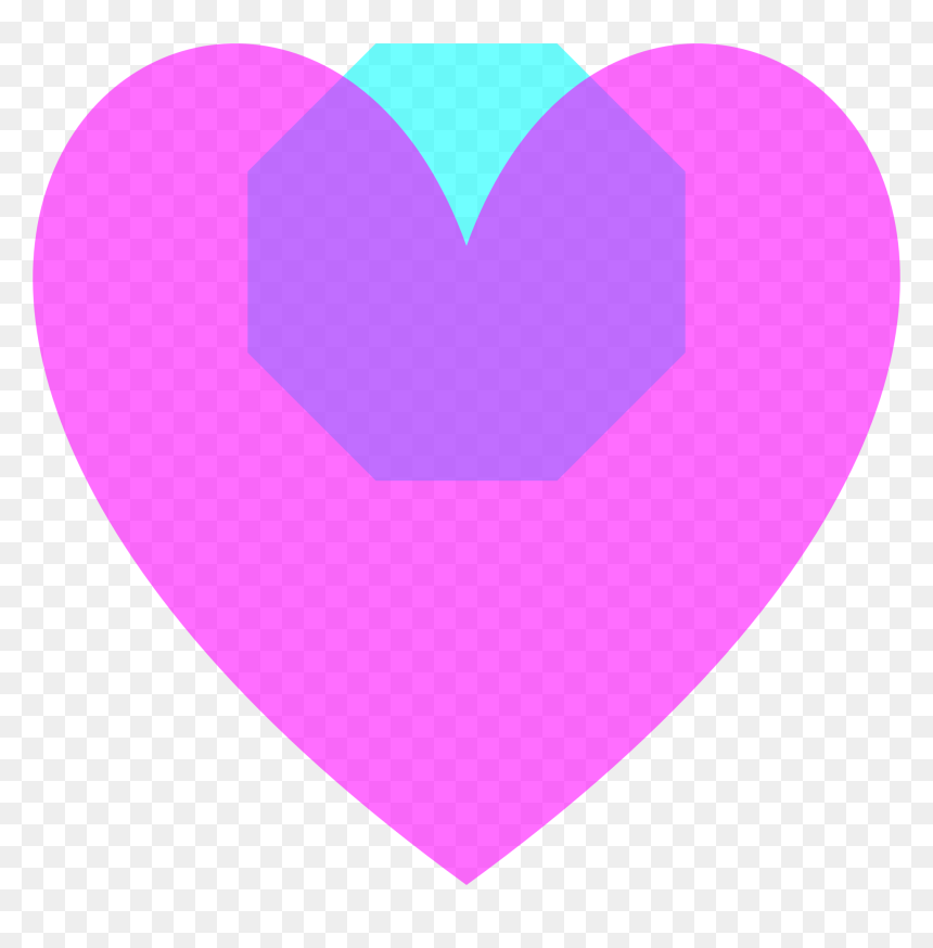 Transparent Magenta Loveheart Octagon Clip Arts - Purple Heart Clipart, HD Png Download - octagon png