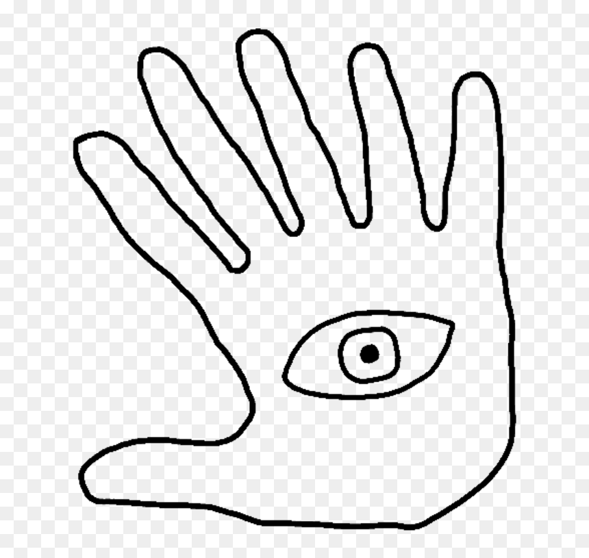 Finger Hand With Seeing Eye - Drawing, HD Png Download - all seeing eye png