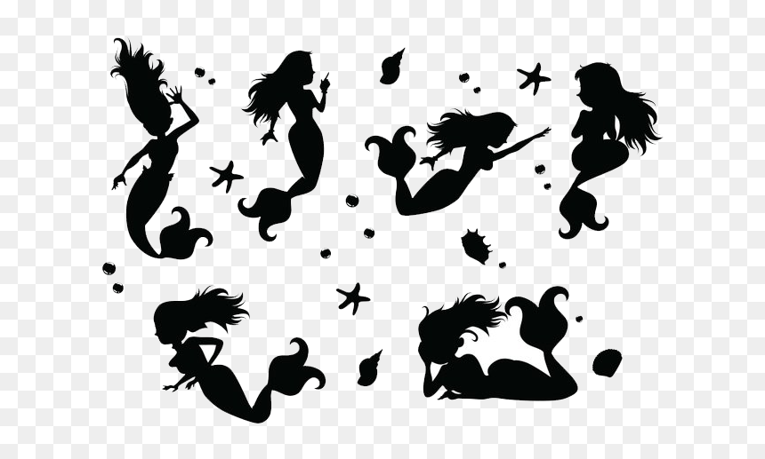Mermaid Silhouette Scalable Vector Graphics - Swimming Mermaid Vector Free, HD Png Download - mermaid silhouette png