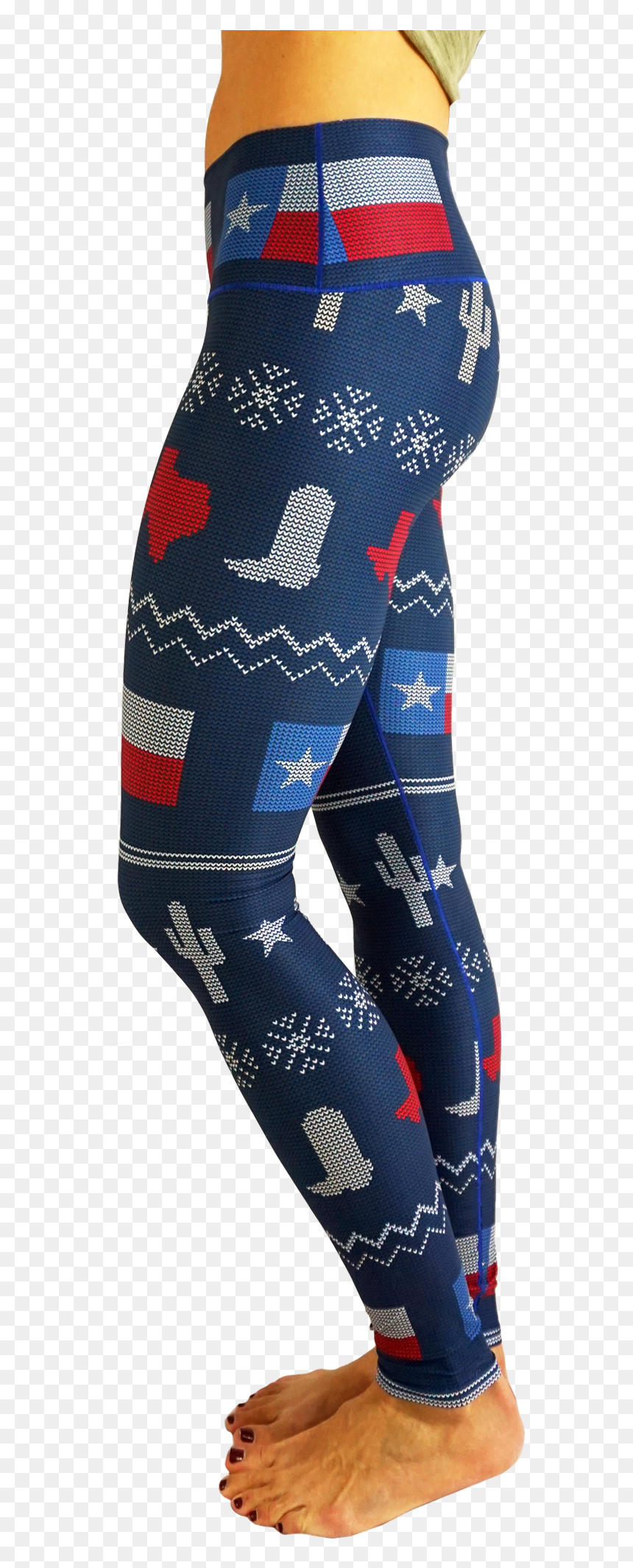 Texas Ugly Sweater Yoga Pants - Hockey Sock, HD Png Download - texas silhouette png