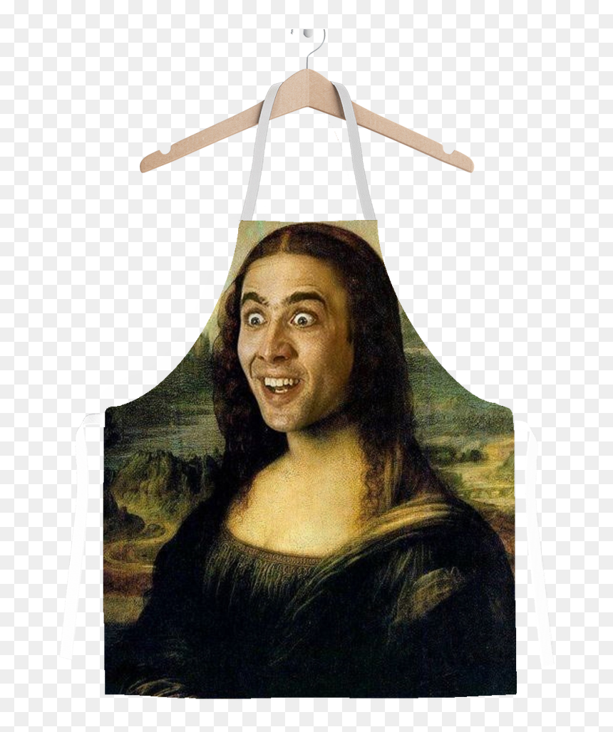 Nicolas Cage As The Mona Lisa ﻿classic Sublimation - Mona Lisa Nicolas Cage, HD Png Download - nicolas cage face png
