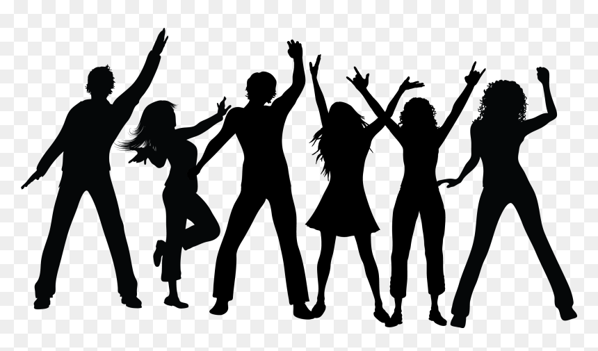 Group Black Silhouette - Crowds Of People, HD Png Download - crowd of people png