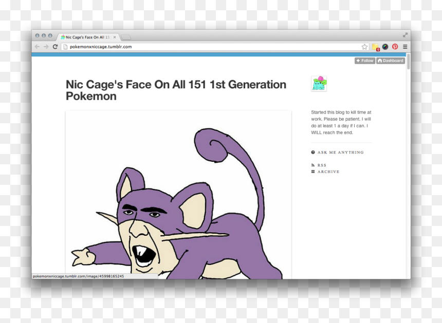 Nic Cage"s Face On Pokemon On All 151 First Generation - Cartoon, HD Png Download - nicolas cage face png