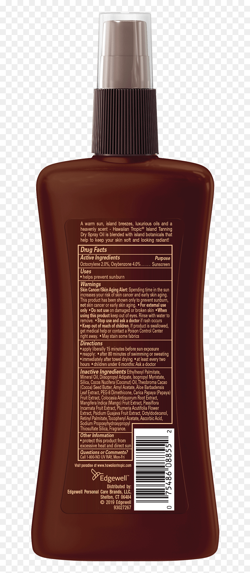 Y08855f0 Us Sc Ht Hawaiian Tropic Island Tanning Oil - Lotion, HD Png Download - lil pump hair png