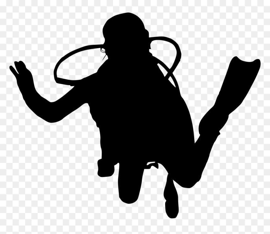 10 Scuba Diver Silhouette - Plongé Sous Marine Silhouette, HD Png Download - mermaid silhouette png
