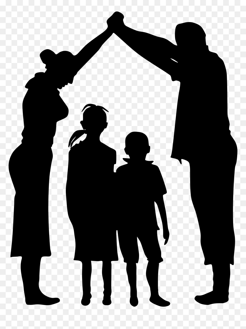 Clip Art At Getdrawings, HD Png Download - family silhouette png