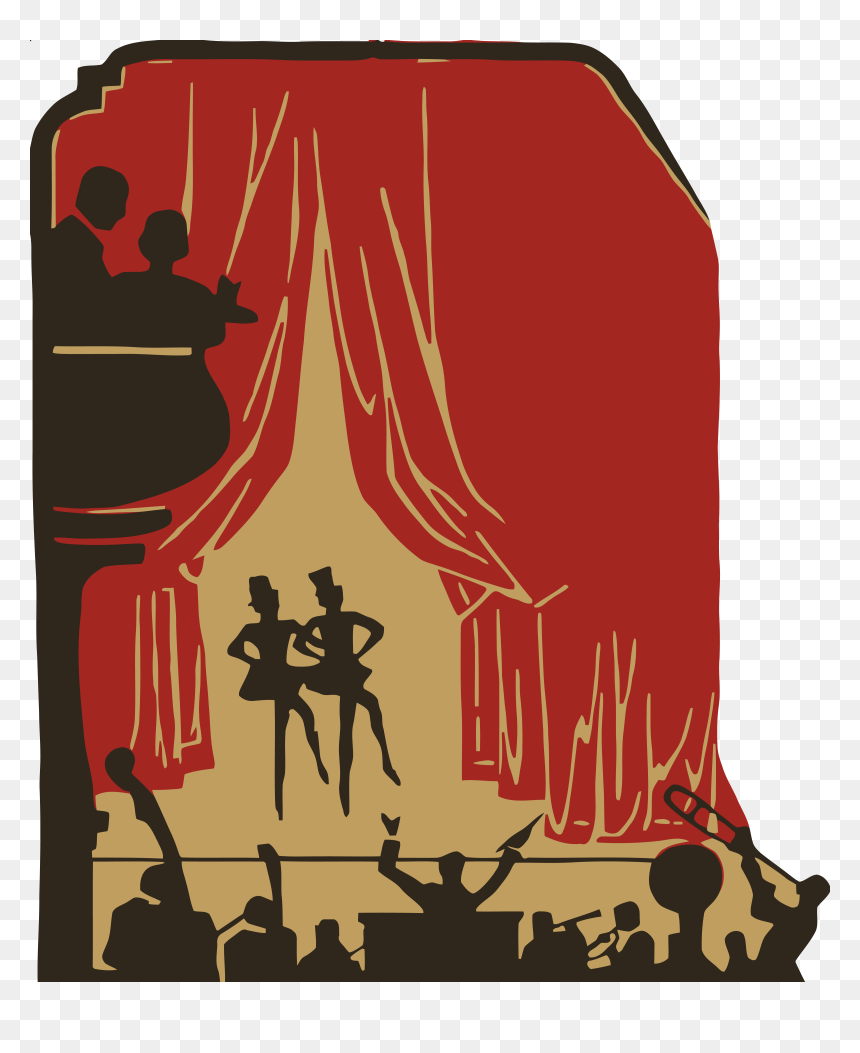 Free Clipart Of A Crowd Of Silhouetted People And A - Theater Play Picture Clipart, HD Png Download - crowd of people png
