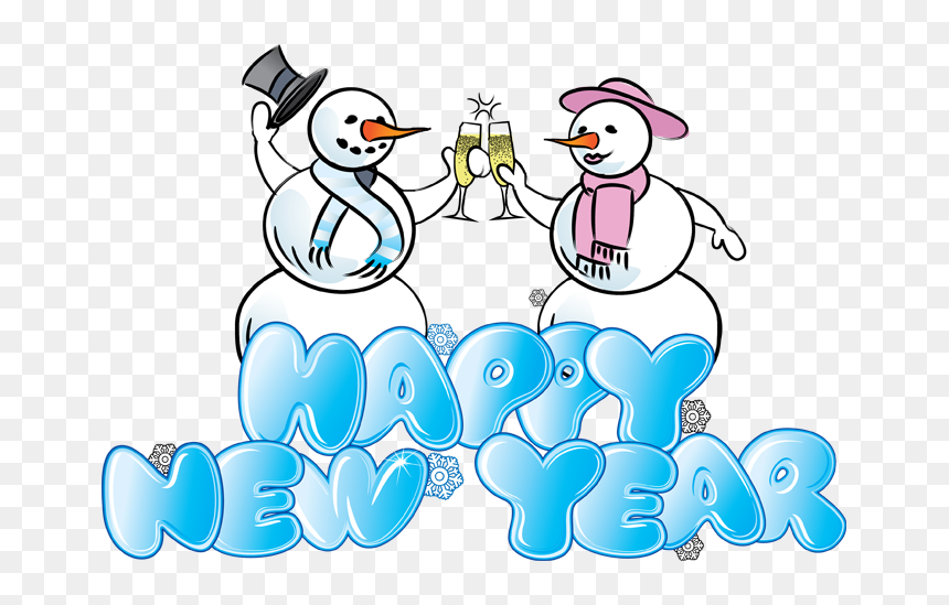 Snowman Happy New Year Clip Art, HD Png Download - happy new year 2017 png