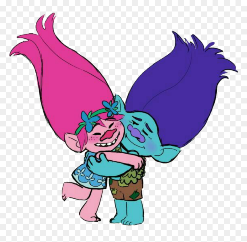 Branch Poppy Broppy Trolls Dreamworkstrolls Dreamworkst - Trolls Branch And Poppy, HD Png Download - trolls poppy png