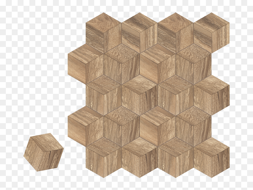 Hexagonal Floor Tile - 3d Wood Look Tile, HD Png Download - floor png