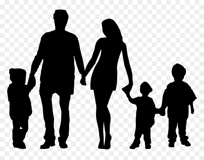 My Black Family, My White Privilege - Silhouette Of Family Of 5, HD Png Download - family silhouette png