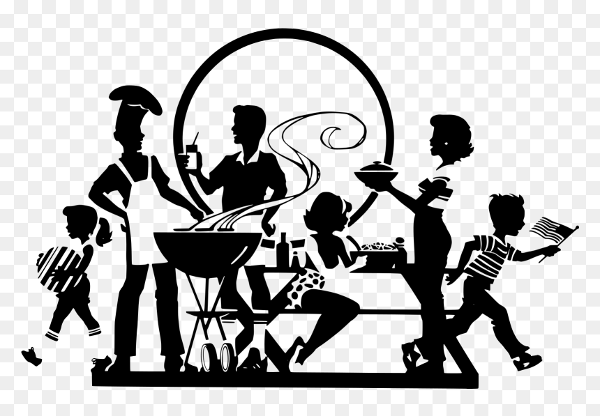 Barbeque Party Png, Transparent Png - family silhouette png