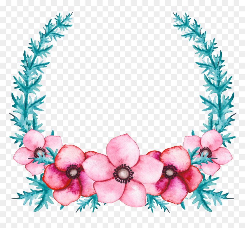 #flower #floral #wreath , Png Download - Cartoon Mother And Daughter Drawing, Transparent Png - flower wreath png