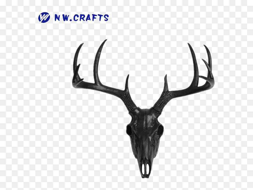 Black Deer Head Wall Decor Mount Suitable As Gifts - Deer Skull, HD Png Download - deer head silhouette png