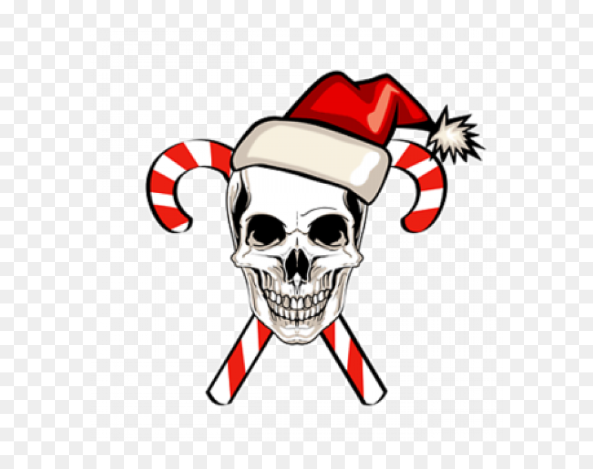 Skull With Candy Canes, HD Png Download - evil png