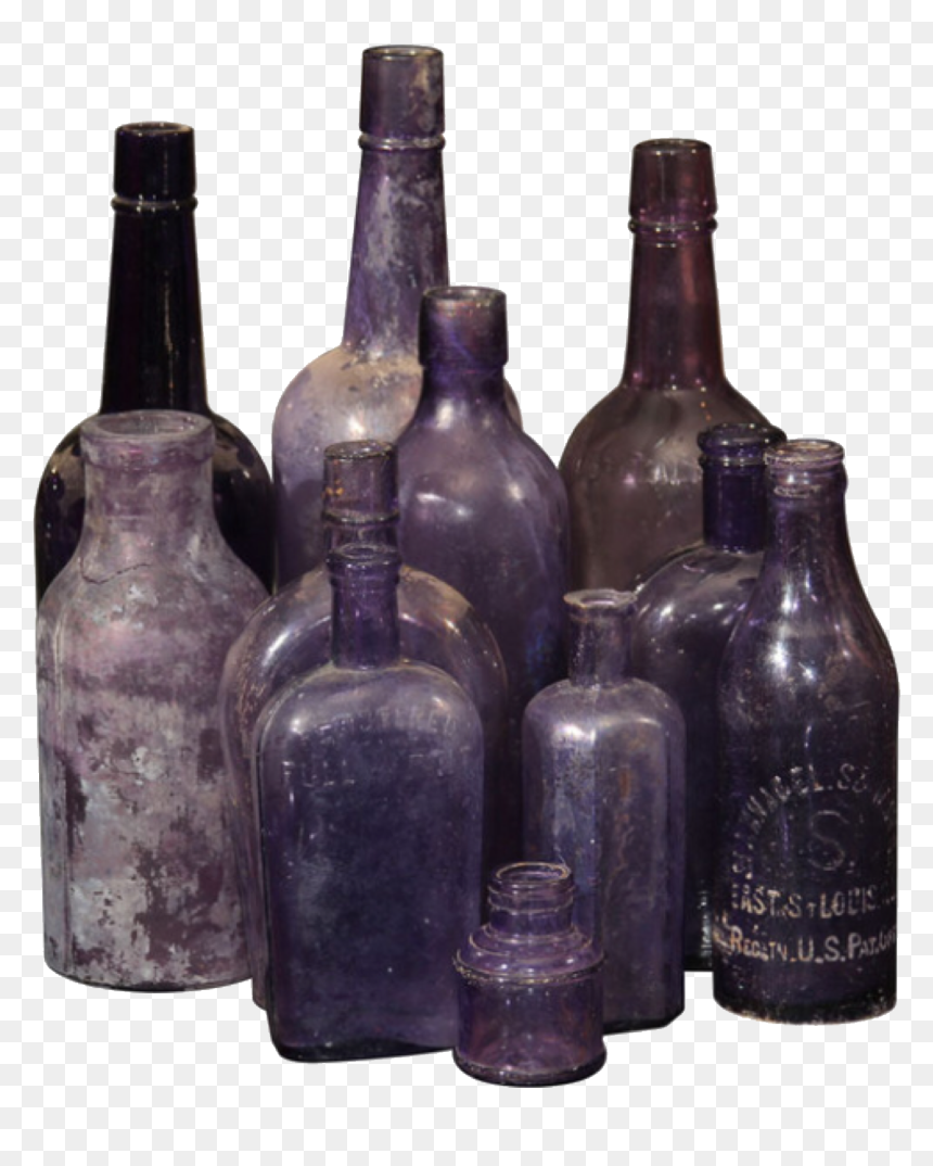 Purple Bottles Moodboard Filler Witch Witchcraft Magic - Bottle, HD Png Download - pill bottle png