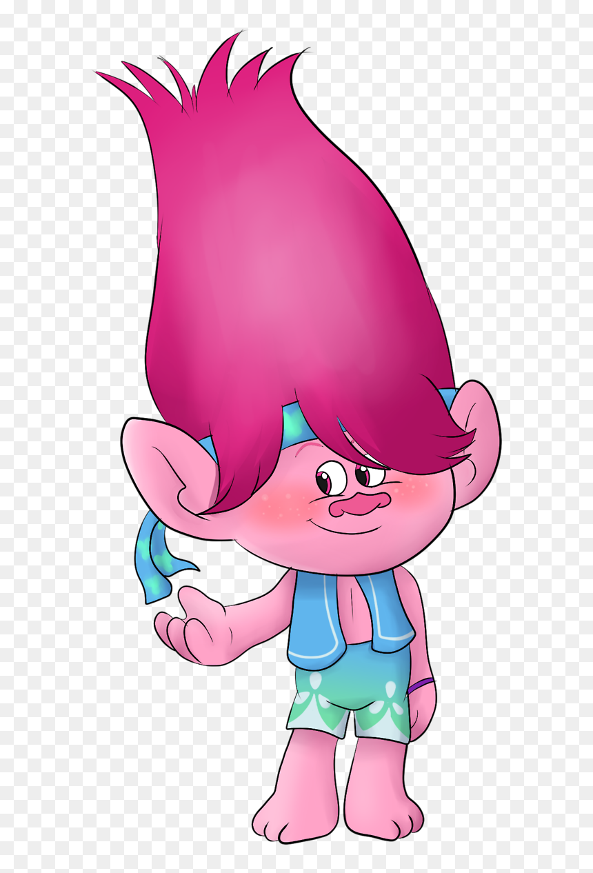 A Genderbent Poppy Now A Picture To Go With Branch - Female Branch And Poppy Male, HD Png Download - trolls poppy png