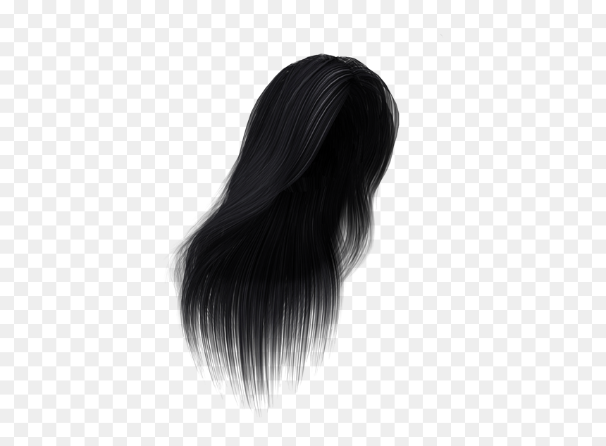 Black Hair Hair Coloring Long Hair Wig - Lace Wig, HD Png Download - long hair png