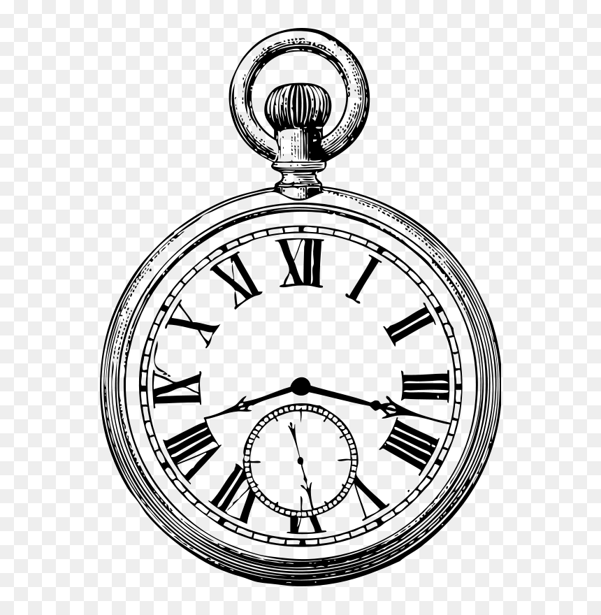 Pocket Watch Drawing, HD Png Download - pocket watch png