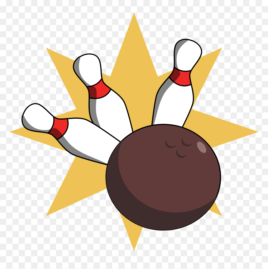 Bowling Clip Arts - Bowling Ball Hitting Pins Clipart, HD Png Download - bowling png