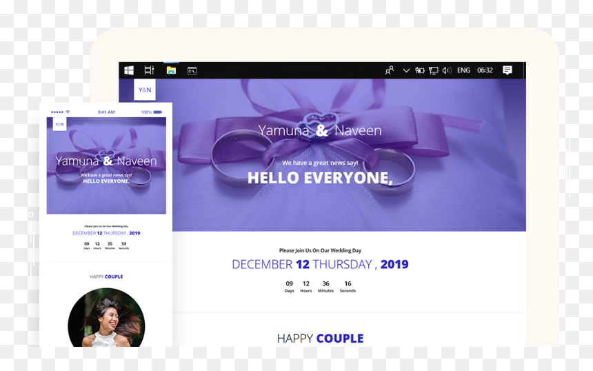 Wedding Template, HD Png Download - weds png