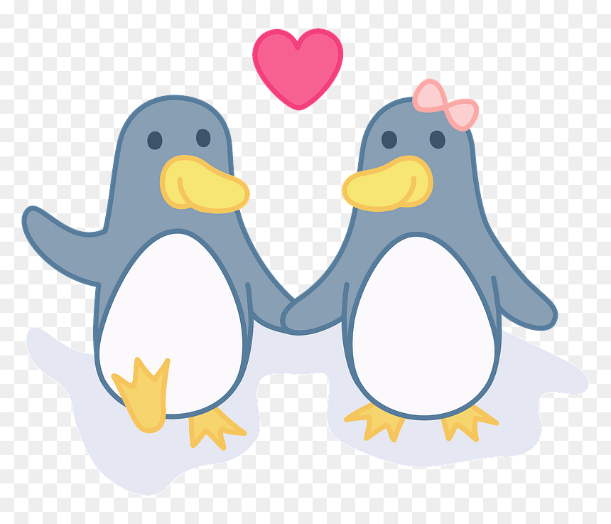 Penguins Couple Clipart - Adã©lie Penguin, HD Png Download - wedding couple clipart png