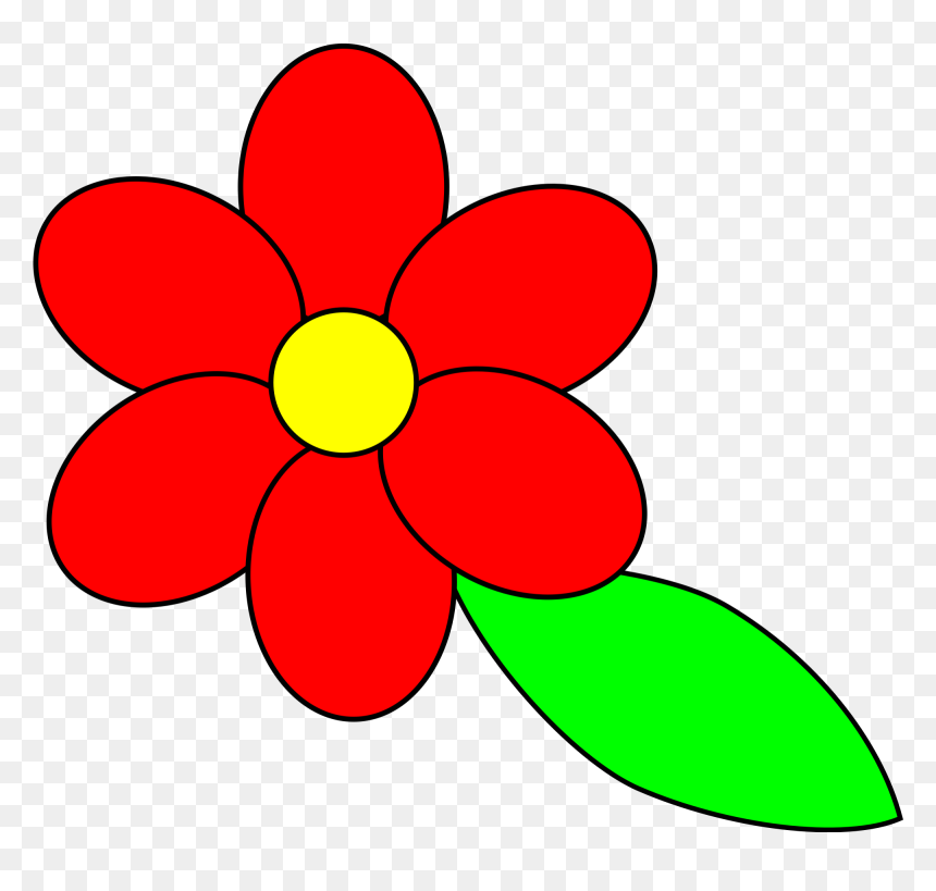 Green Leaf Outline Png Clip Arts - Red Flower Clipart, Transparent Png - outline png