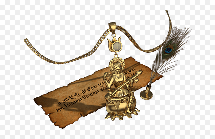 Saraswati Gold Pendant, HD Png Download - saraswati mata png