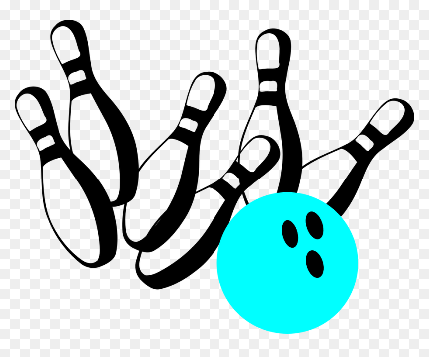 Stifte, Bowling, Blaugrün, Treffen, Streik - Clip Art Bowling Ball Pin, HD Png Download - bowling png
