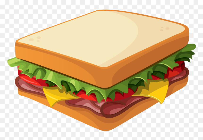 Transparent Background Sandwich Clipart, HD Png Download - food vector png